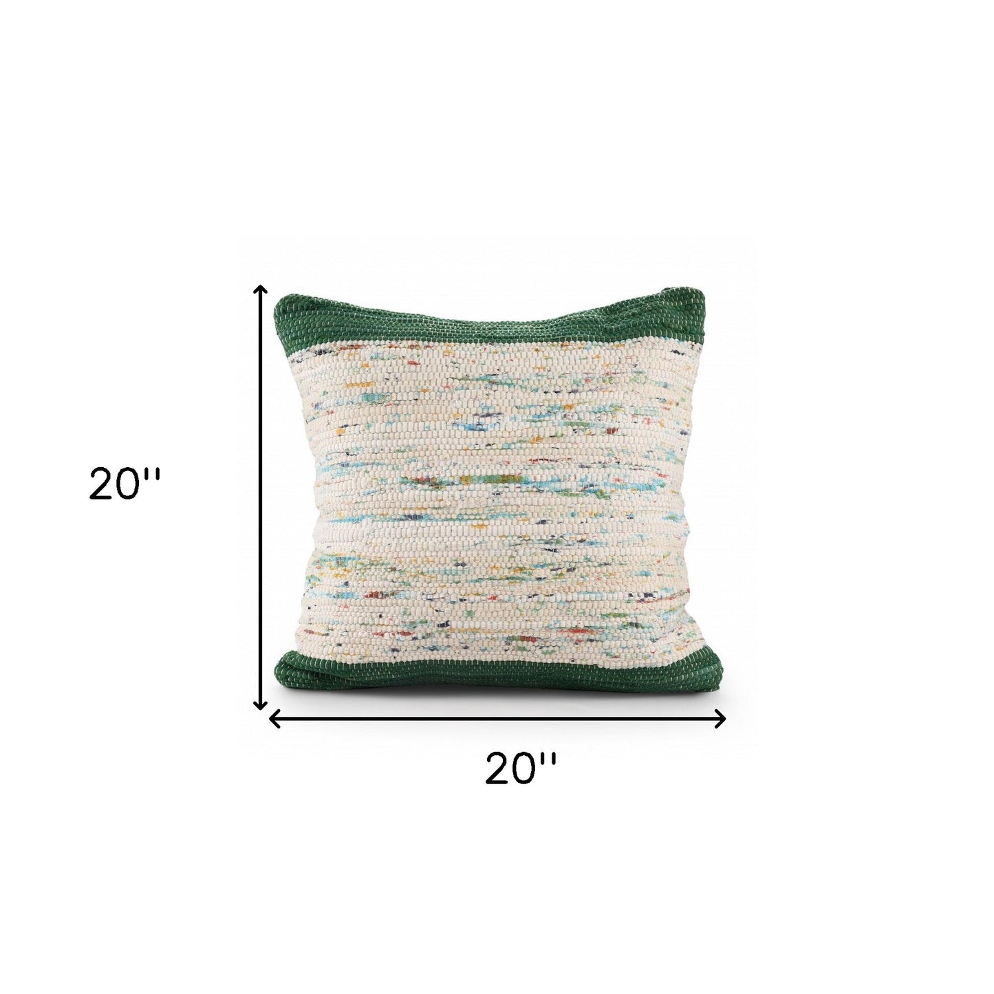 20" X 20" Blue And Off-White 100% Cotton Abstract Zippered Pillow