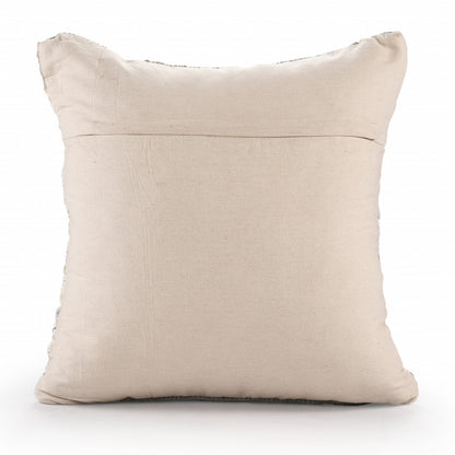 20" X 20" Blue And Off-White 100% Cotton Abstract Zippered Pillow