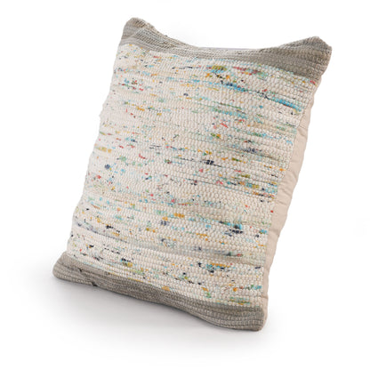 20" X 20" Blue And Off-White 100% Cotton Abstract Zippered Pillow
