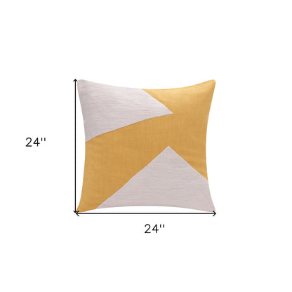 20" X 20" Navy And Ivory 100% Cotton Abstract Zippered Pillow