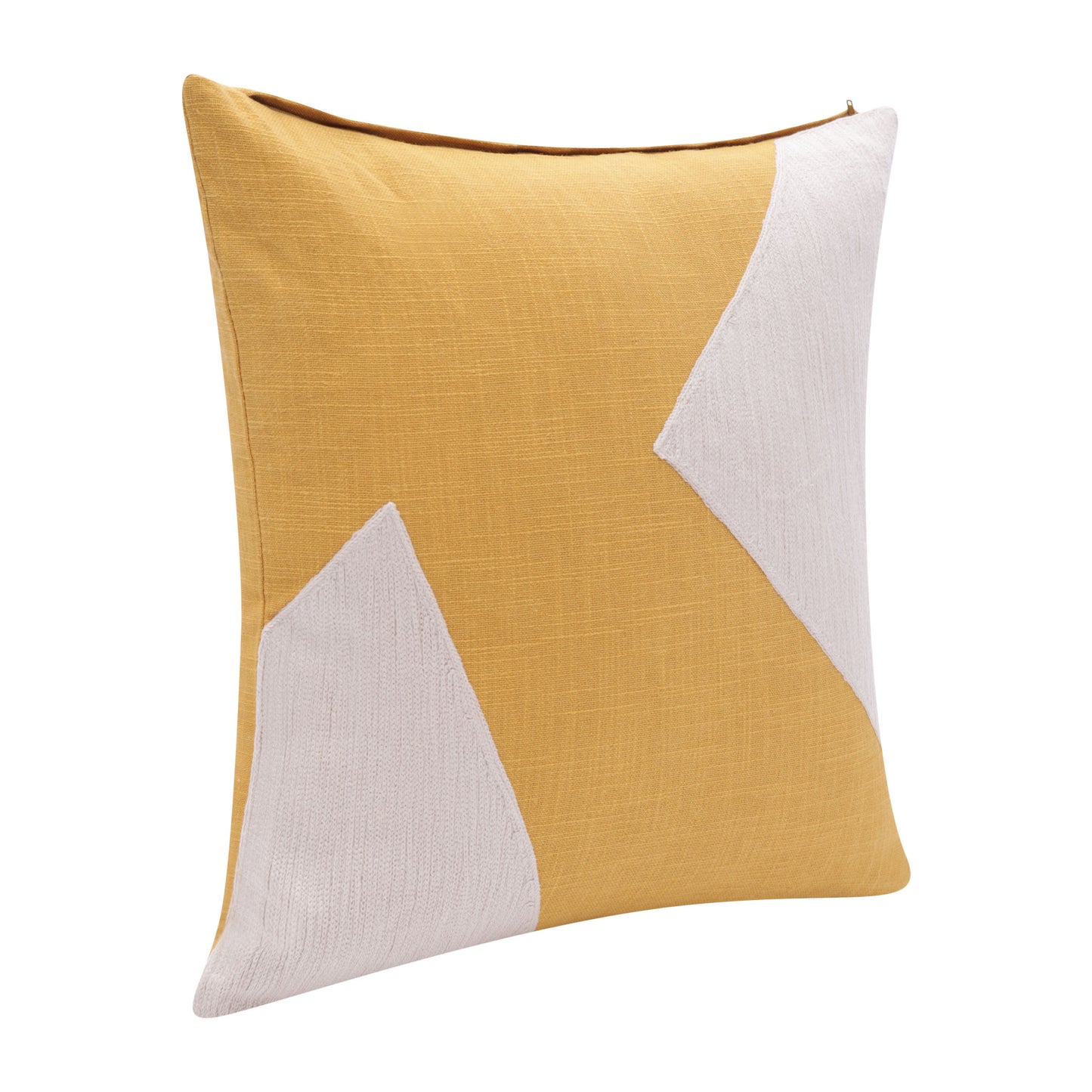 20" X 20" Navy And Ivory 100% Cotton Abstract Zippered Pillow