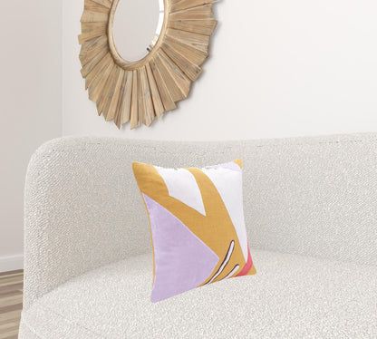 20" X 20" Cobalt Blue And Navy 100% Cotton Abstract Zippered Pillow