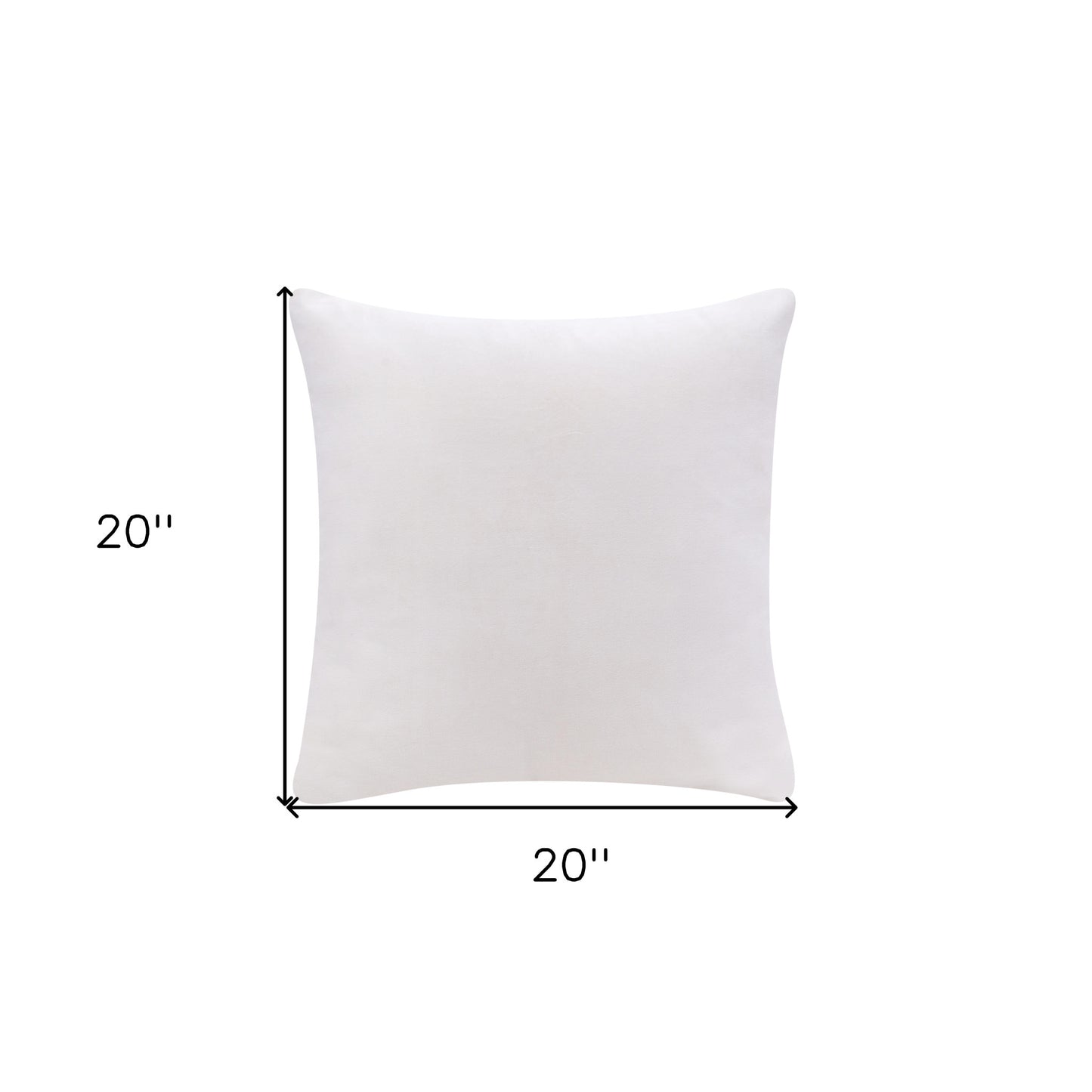 20" X 20" Black 100% Cotton Zippered Pillow