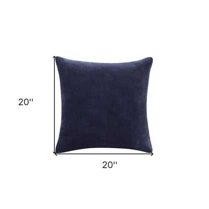 20" X 20" Black 100% Cotton Zippered Pillow