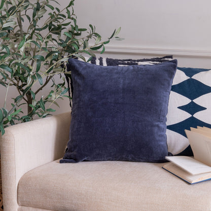20" X 20" Black 100% Cotton Zippered Pillow