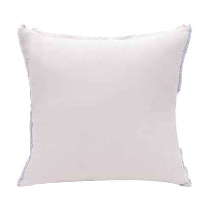 22" X 22" Cream And White 100% Cotton Striped Zippered Pillow