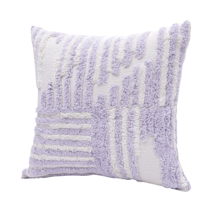 22" X 22" Cream And White 100% Cotton Striped Zippered Pillow