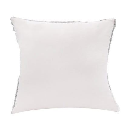 22" X 22" Cream And White 100% Cotton Striped Zippered Pillow