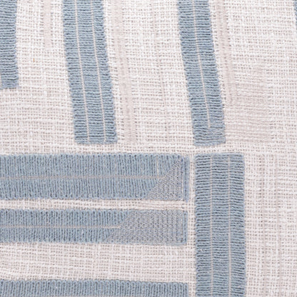 20" X 20" Ocean Blue And Ivory 100% Cotton Striped Zippered Pillow