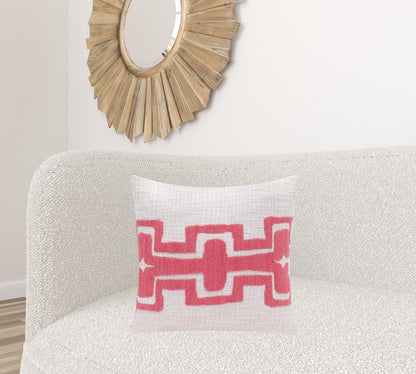20" X 20" Black And Ivory 100% Cotton Geometric Zippered Pillow