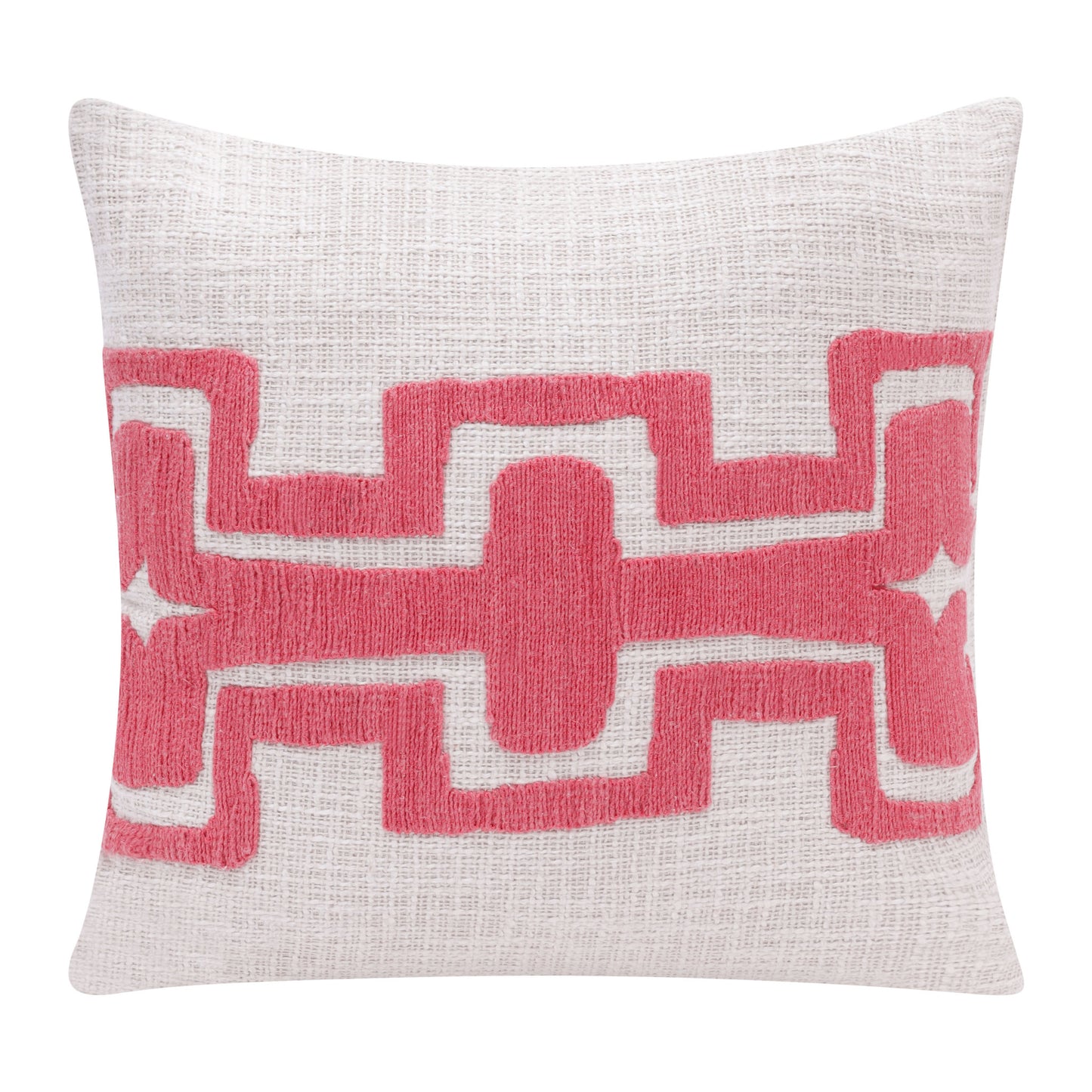 20" X 20" Black And Ivory 100% Cotton Geometric Zippered Pillow