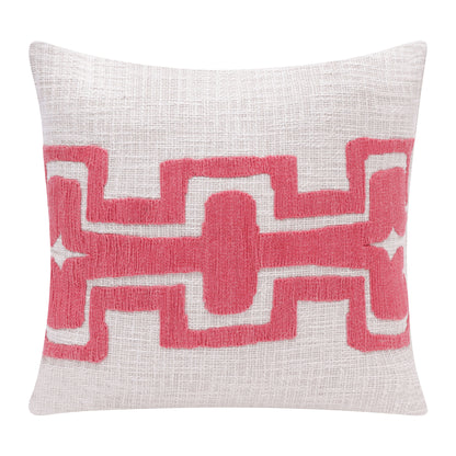 20" X 20" Black And Ivory 100% Cotton Geometric Zippered Pillow