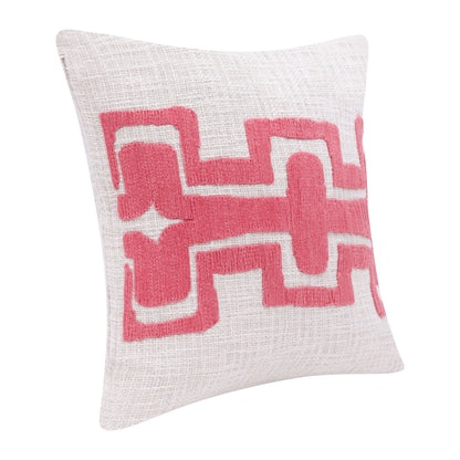 20" X 20" Black And Ivory 100% Cotton Geometric Zippered Pillow