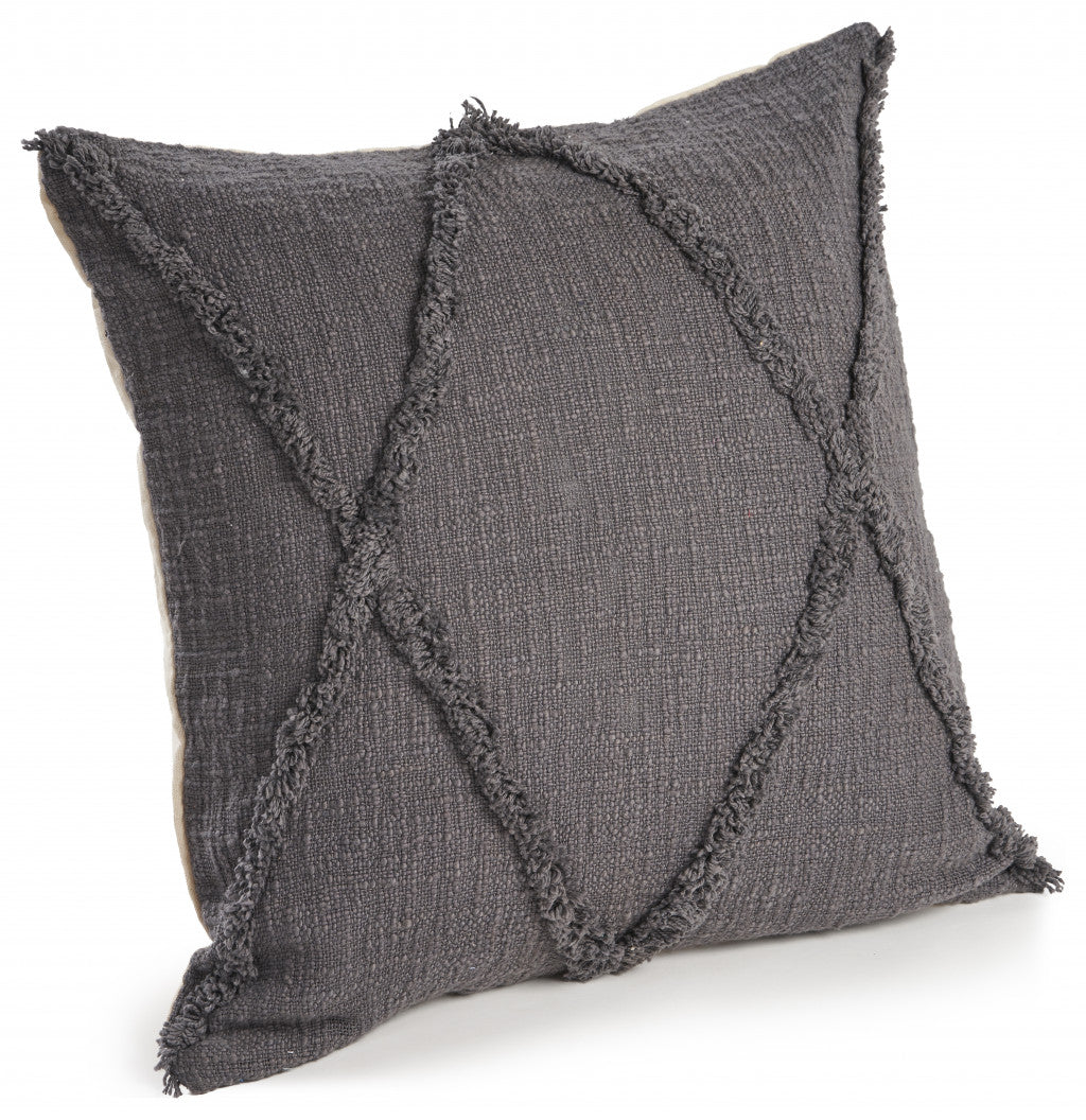 20" X 20" Ivory 100% Cotton Zippered Pillow