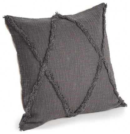 20" X 20" Ivory 100% Cotton Zippered Pillow