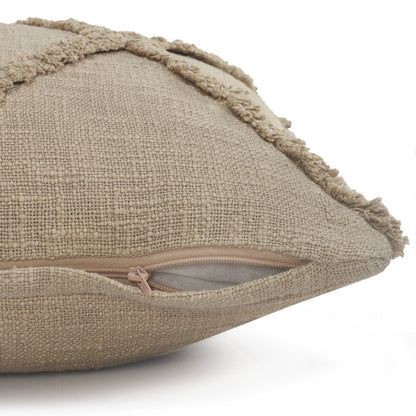 20" X 20" Ivory 100% Cotton Zippered Pillow