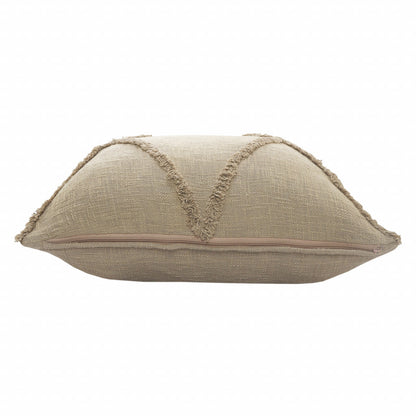 20" X 20" Ivory 100% Cotton Zippered Pillow
