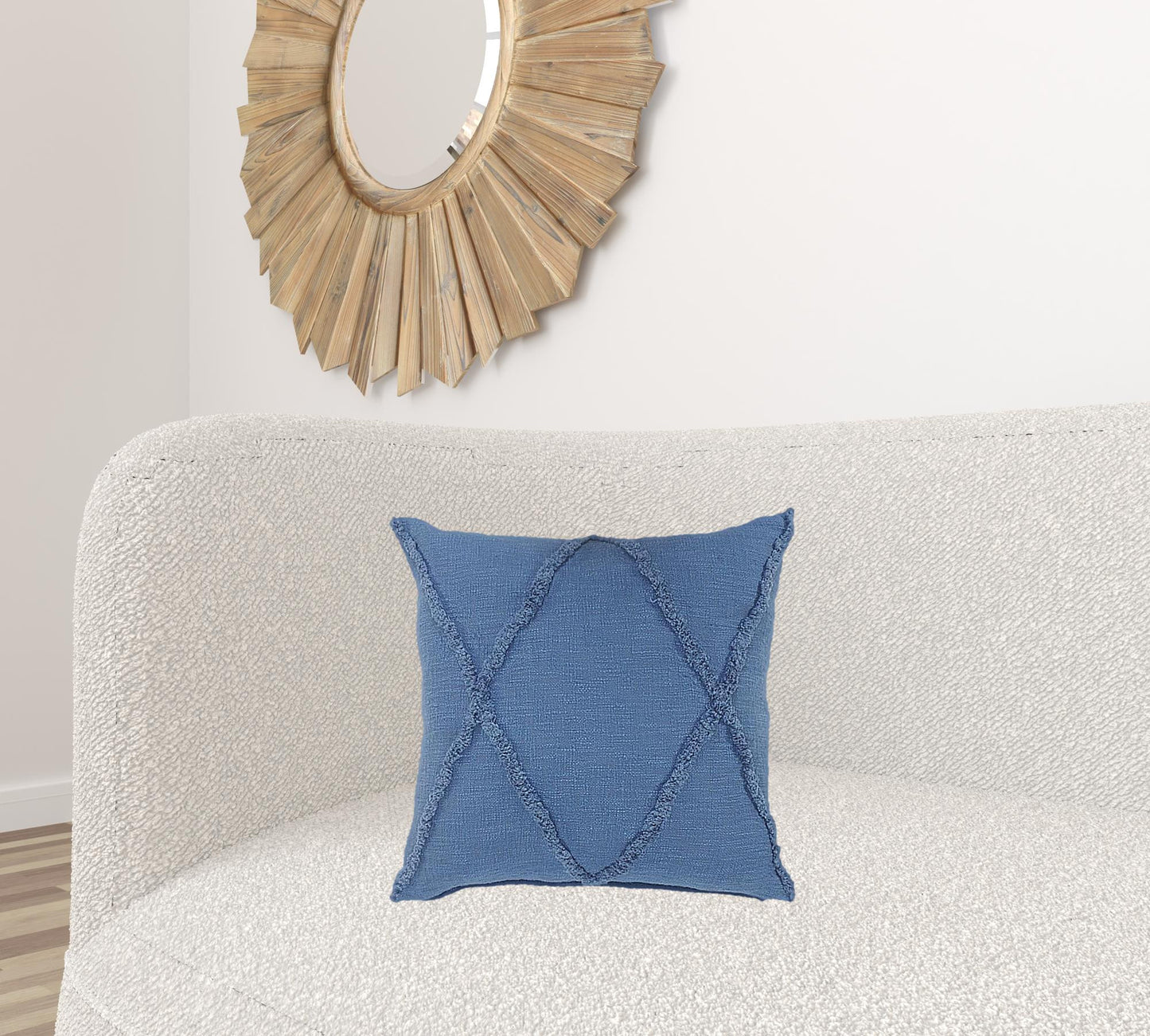 20" X 20" Ivory 100% Cotton Zippered Pillow