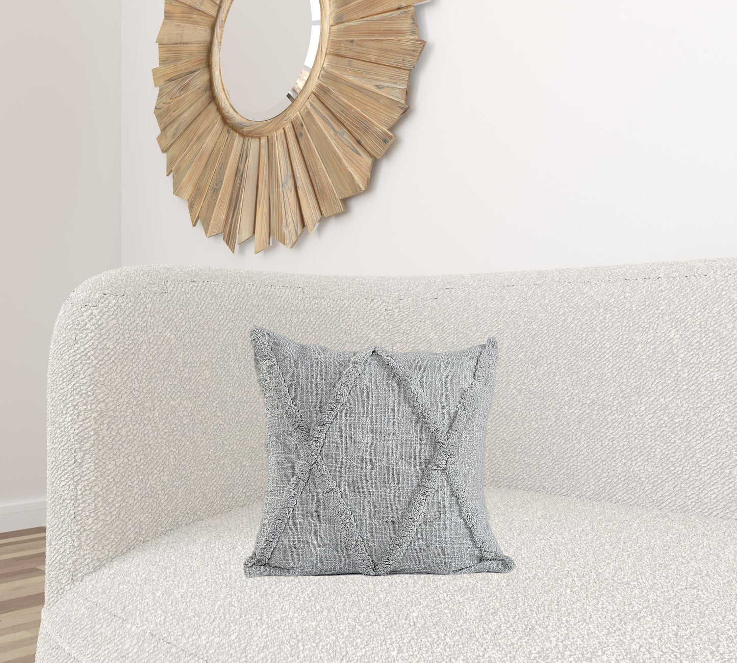 20" X 20" Ivory 100% Cotton Zippered Pillow