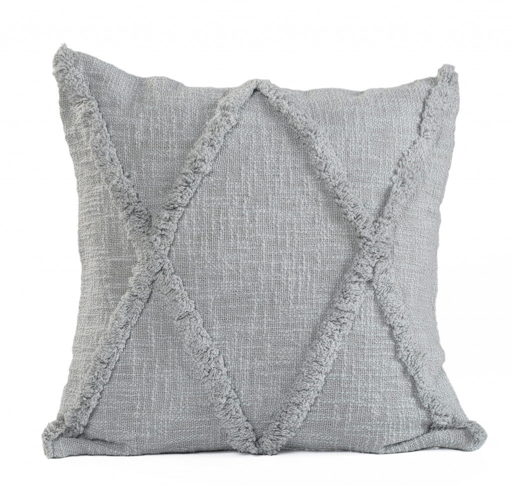 20" X 20" Ivory 100% Cotton Zippered Pillow
