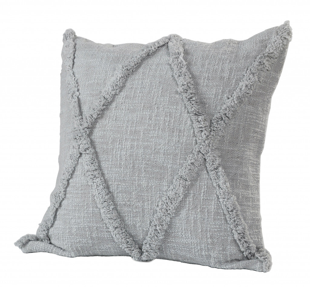 20" X 20" Ivory 100% Cotton Zippered Pillow