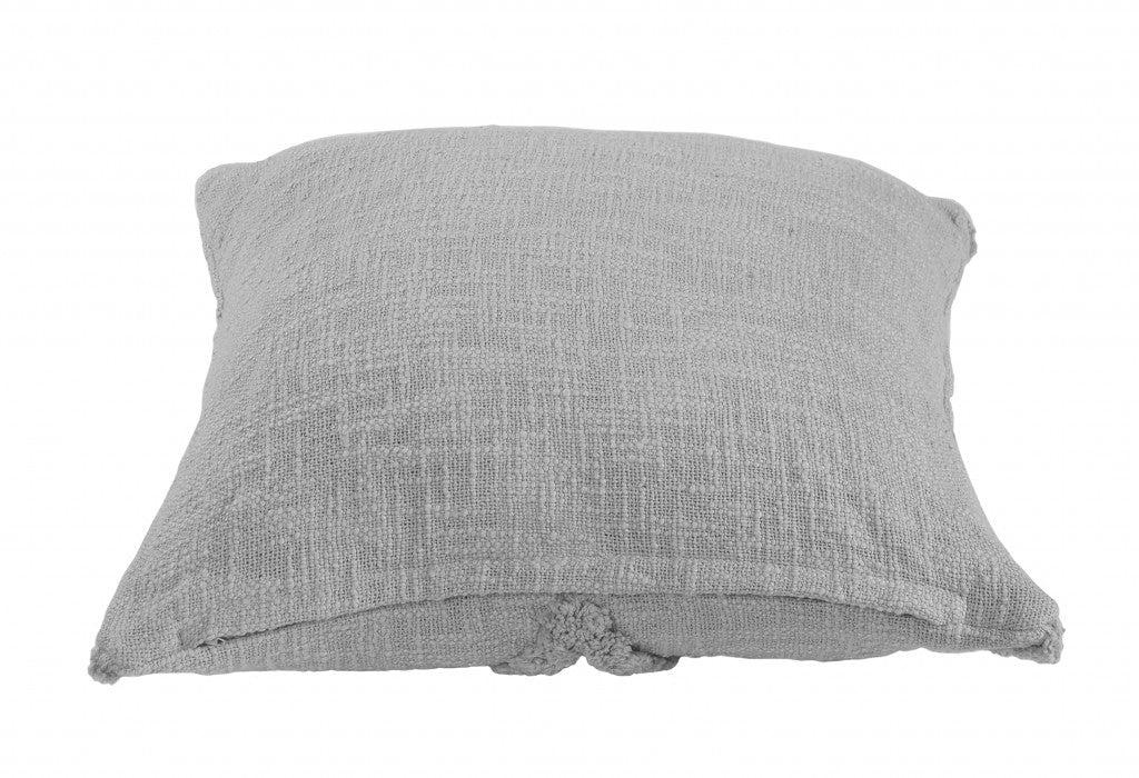 20" X 20" Ivory 100% Cotton Zippered Pillow