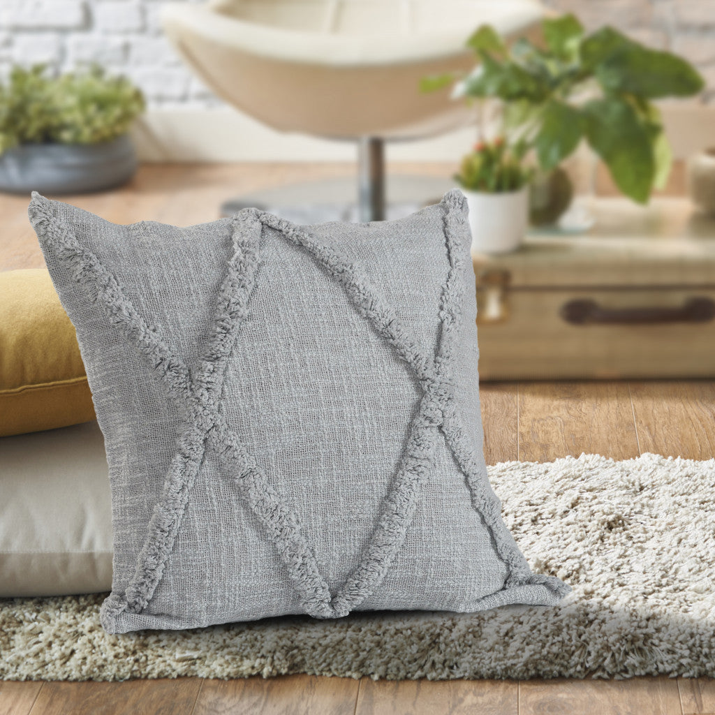 20" X 20" Ivory 100% Cotton Zippered Pillow