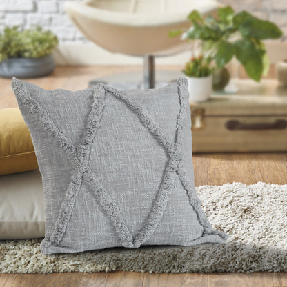 20" X 20" Ivory 100% Cotton Zippered Pillow