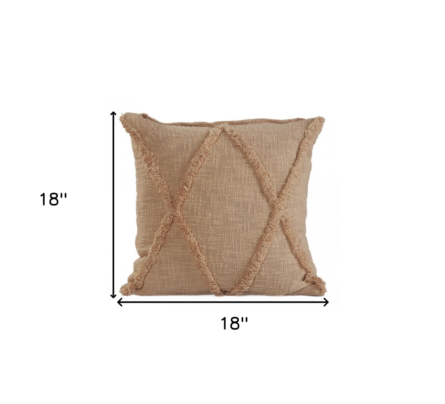 20" X 20" Ivory 100% Cotton Zippered Pillow