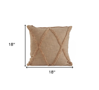 20" X 20" Ivory 100% Cotton Zippered Pillow