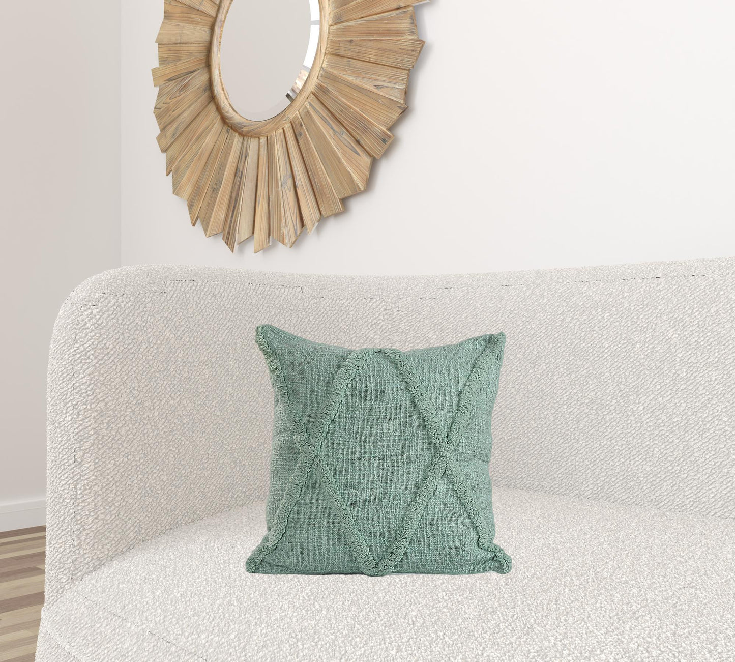 20" X 20" Ivory 100% Cotton Zippered Pillow