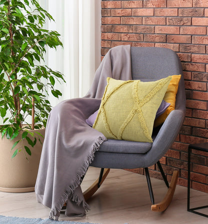 20" X 20" Ivory 100% Cotton Zippered Pillow