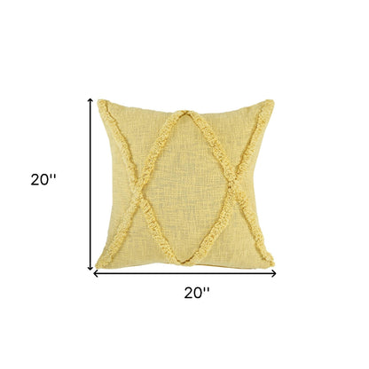 20" X 20" Ivory 100% Cotton Zippered Pillow
