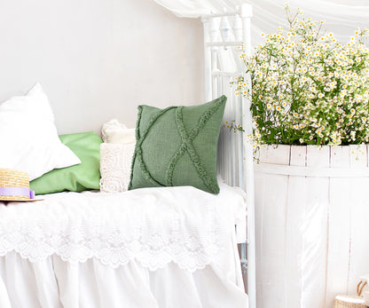 20" X 20" Ivory 100% Cotton Zippered Pillow