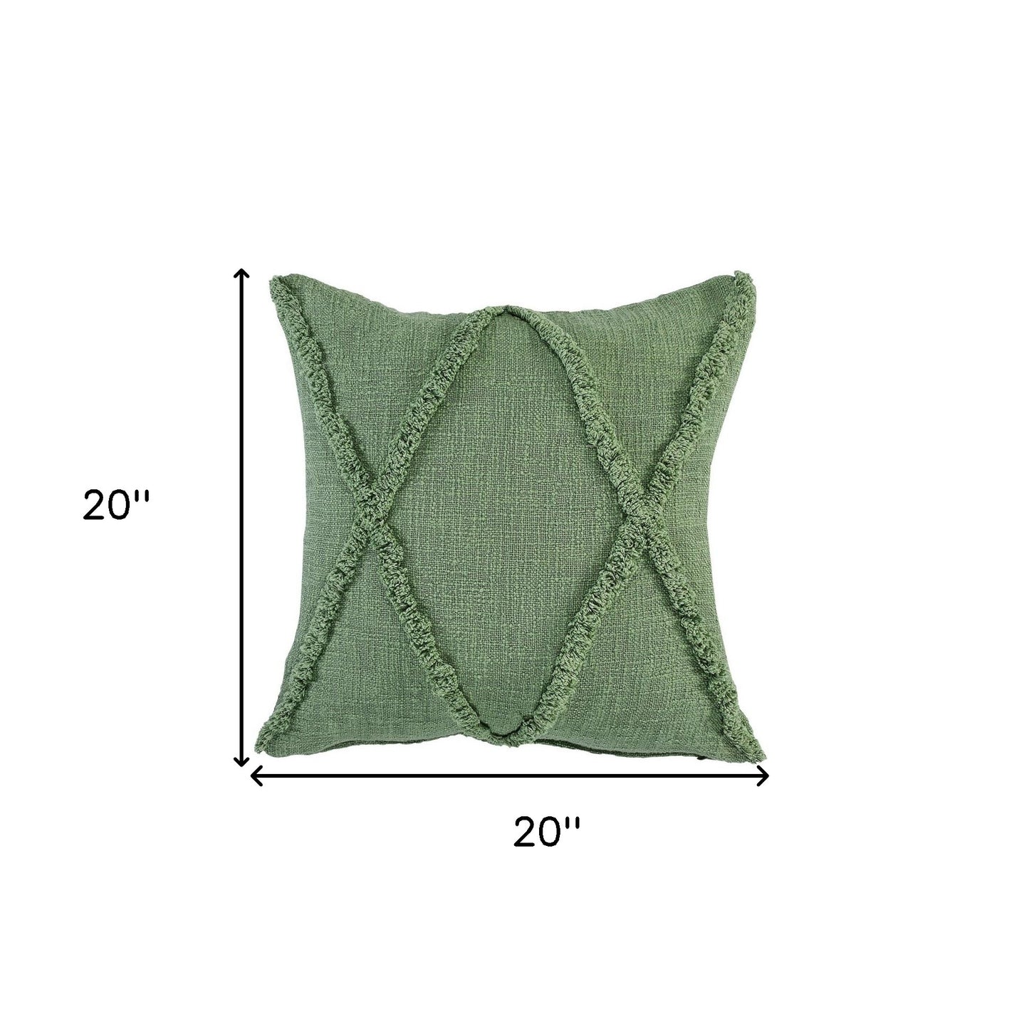 20" X 20" Ivory 100% Cotton Zippered Pillow
