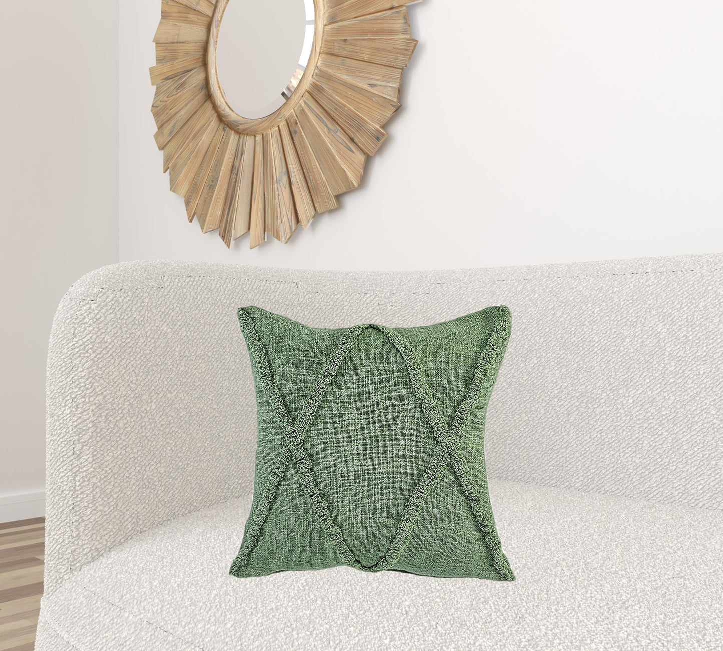 20" X 20" Ivory 100% Cotton Zippered Pillow