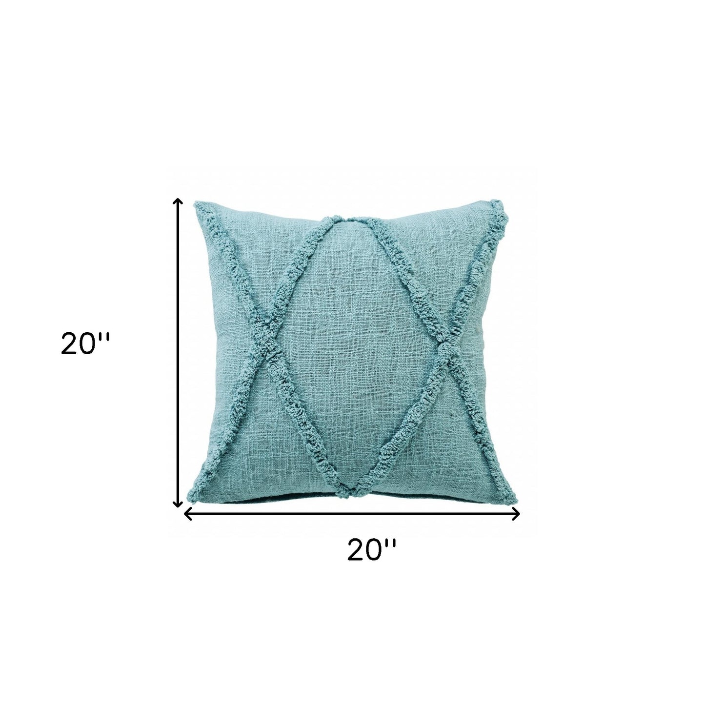 20" X 20" Ivory 100% Cotton Zippered Pillow