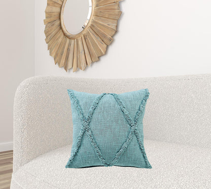 20" X 20" Ivory 100% Cotton Zippered Pillow