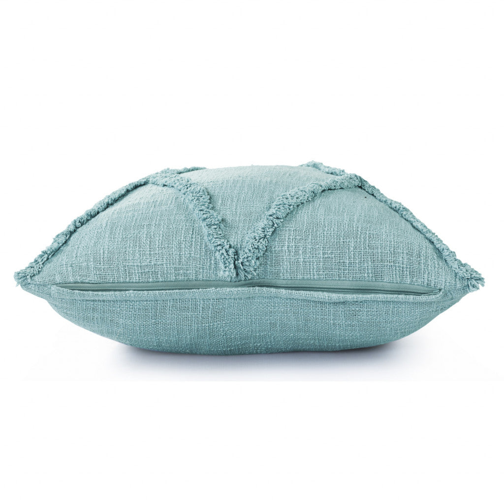 20" X 20" Ivory 100% Cotton Zippered Pillow
