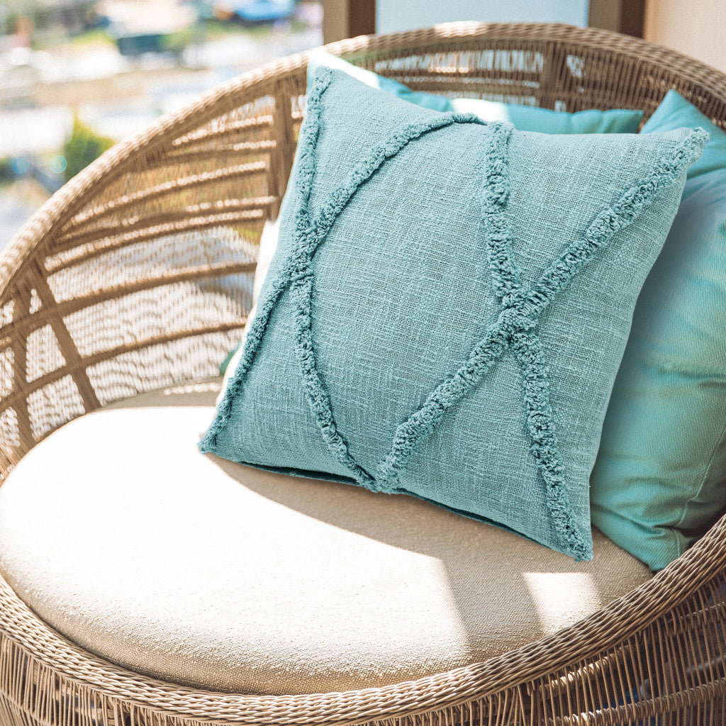20" X 20" Ivory 100% Cotton Zippered Pillow
