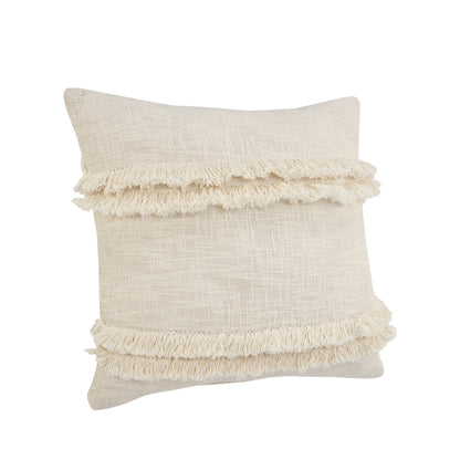 14" X 36" Cream 100% Cotton Zippered Pillow