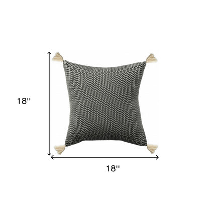 18" X 18" Light Blue 100% Cotton Geometric Zippered Pillow