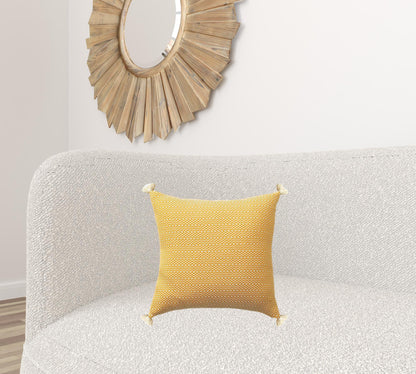 18" X 18" Light Blue 100% Cotton Geometric Zippered Pillow