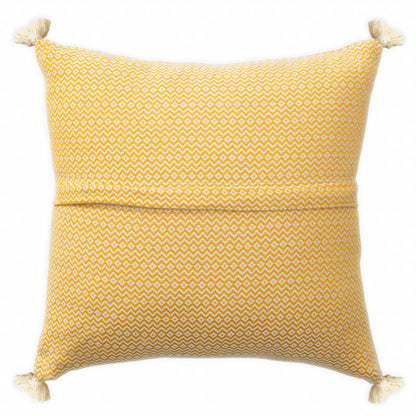18" X 18" Light Blue 100% Cotton Geometric Zippered Pillow