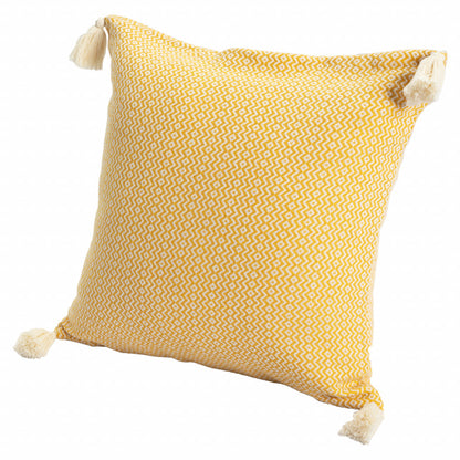 18" X 18" Light Blue 100% Cotton Geometric Zippered Pillow