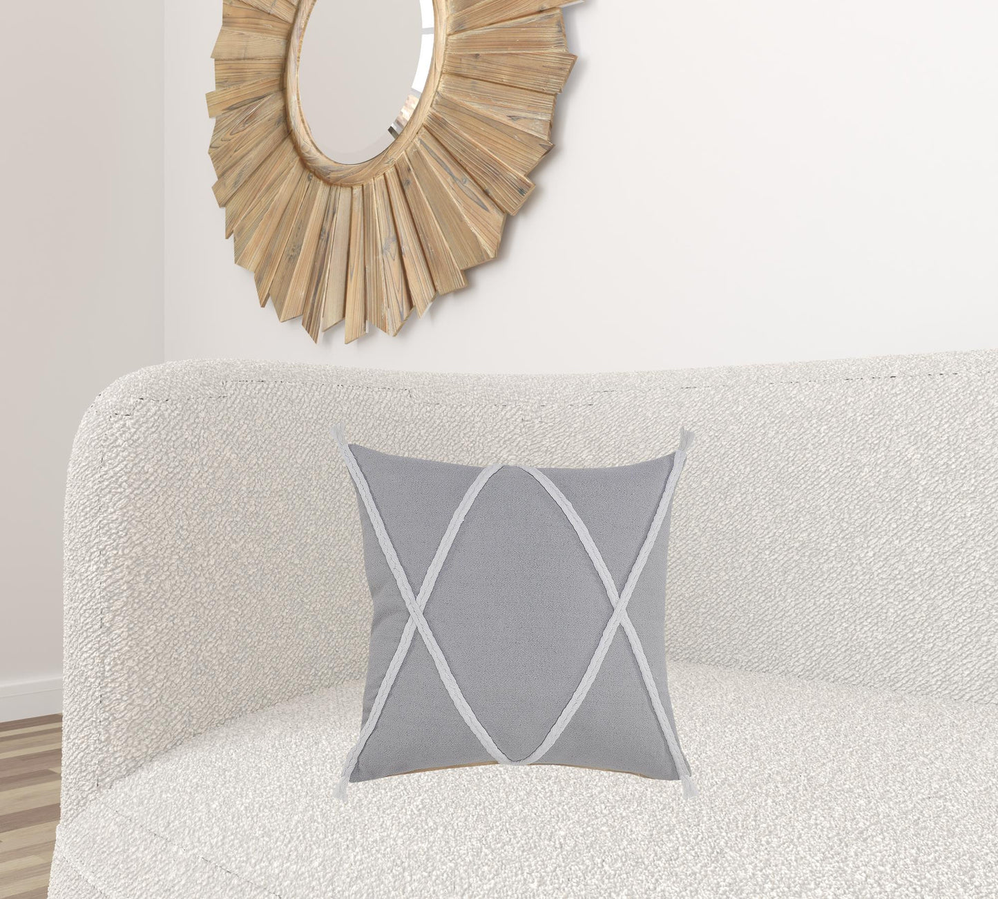20" X 20" Navy And White 100% Cotton Coastal Zippered Pillow