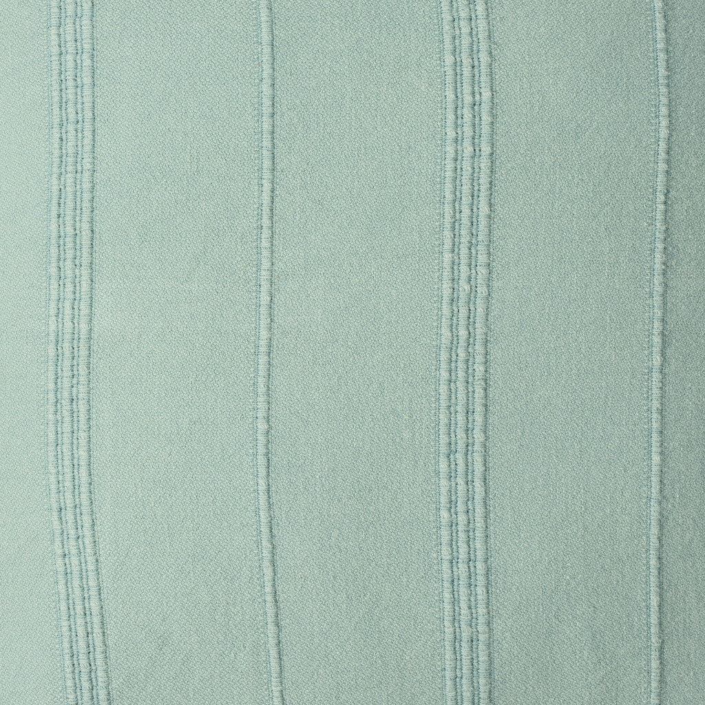18" X 18" Aqua And Green 100% Cotton Zippered Pillow