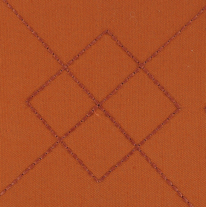 20" X 20" Orange And Dark Orange 100% Cotton Diamond Zippered Pillow