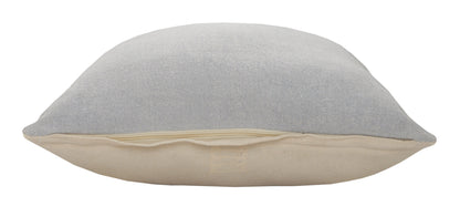14" X 36" Light Gray 100% Cotton Zippered Pillow