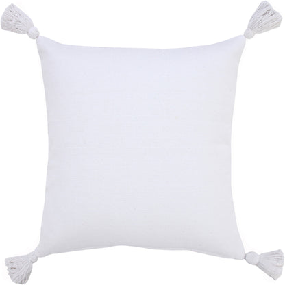 20" X 20" Orange Cotton Zippered Pillow With Tassels